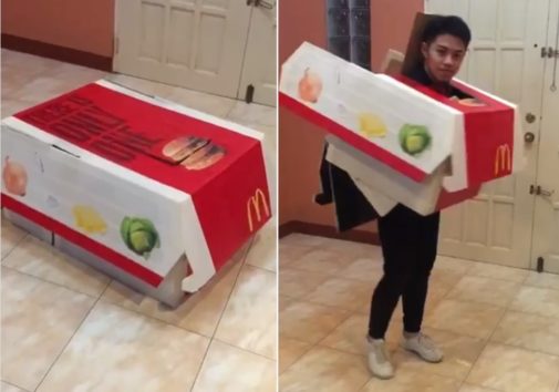 マクドナルドをテーマに男性が仮装