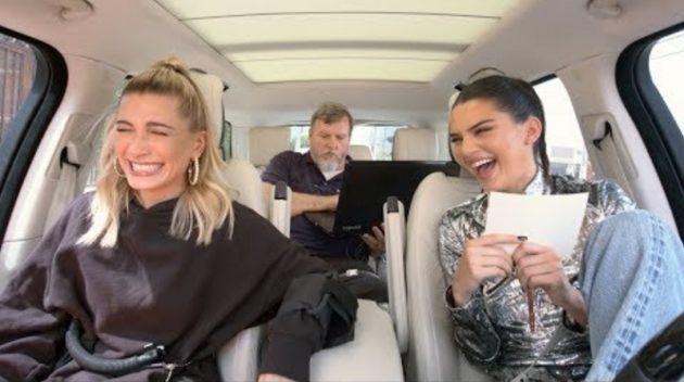 画像:2018/10/15に公開YouTube『The Late Late Show with James Corden- Carpool Karaoke: The Series - Kendall Jenner & Hailey Baldwin Take a Lie Detector Test』のサムネイル