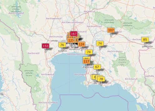 タイ・バンコクの大気汚染を示す指数はすでにレッドゾーン