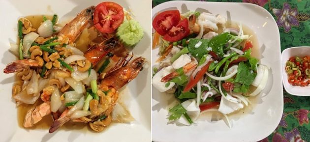 タイ料理はシーフードと野菜がてんこ盛りです(Photo by 朝比奈)