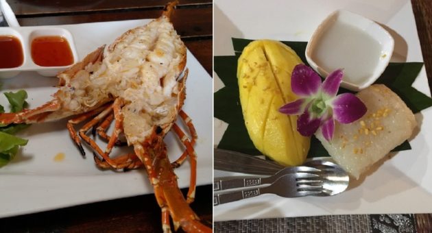 エビ料理はここのイチオシ、デザートはココナッツシロップ掛けのパパイヤ餅(Photo by 朝比奈)