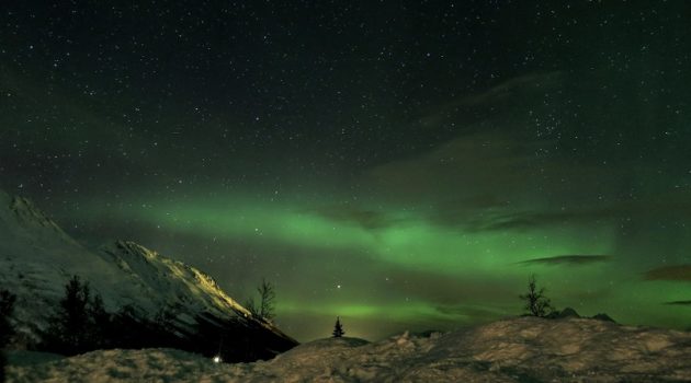 ついにノルウェーで生のオーロラを鑑賞(Photo by 朝比奈)