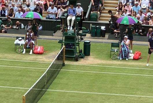 セレーナ・ウィリアムズ選手とルーマニアのシモナ・ハレプ選手が対決した決勝戦(Photo by 朝比奈)