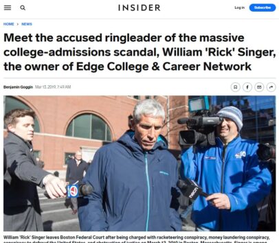 名門私立大学を裏口入学スキャンダルに巻き込んだウィリアム・リック・シンガー被告(画像は『INSIDER』のスクリーンショット)