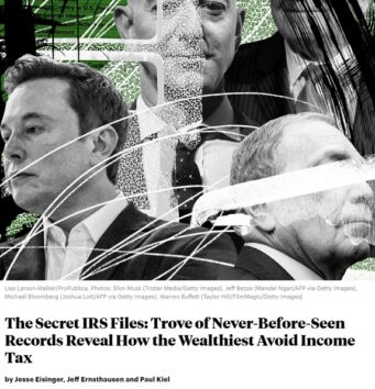 アメリカのジャーナリストは富豪の資産や納税額に目を光らせている（画像は『ProPublica』のスクリーンショット）